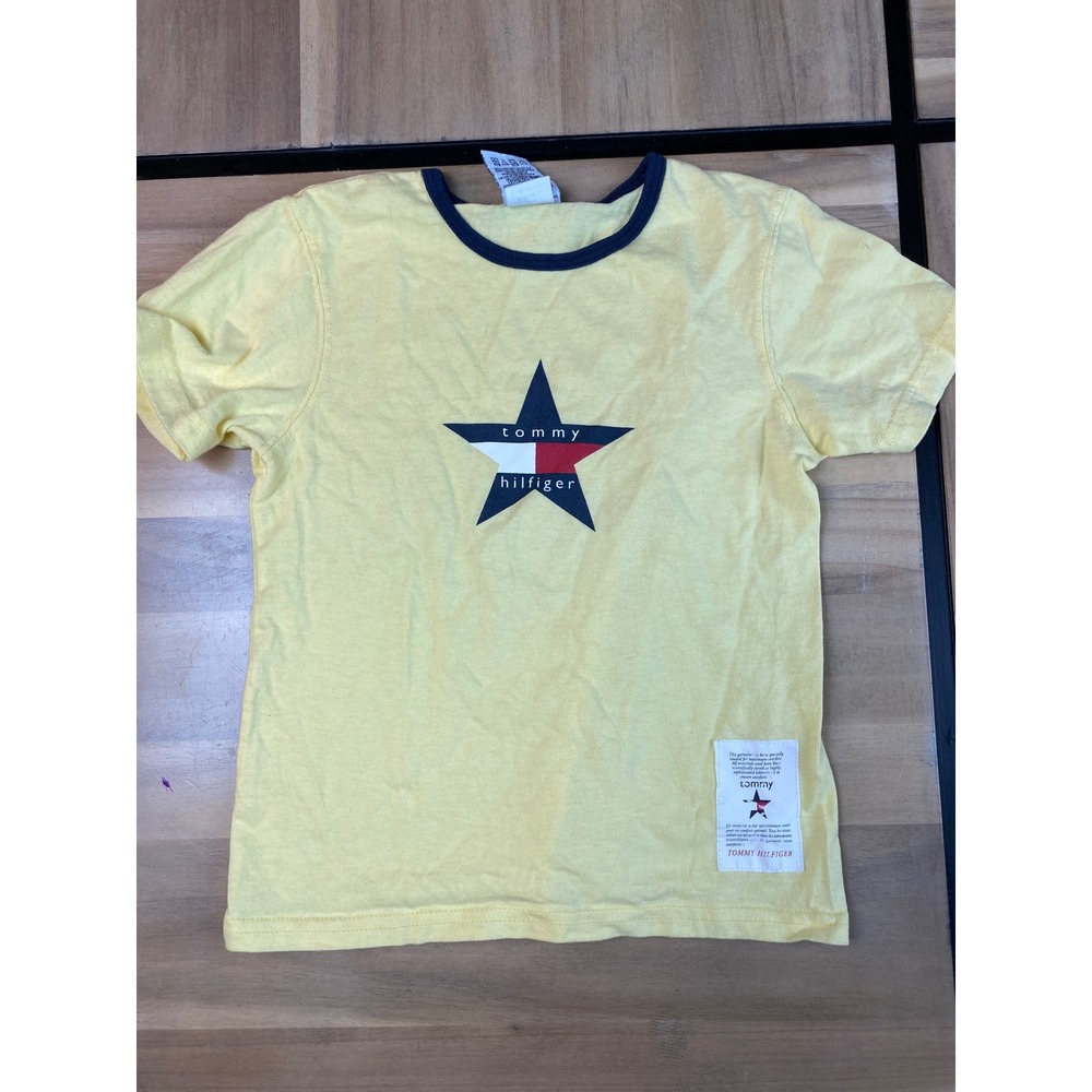 Tommy‎ Hilfiger Kids Yellow Star Logo Short Sleeve T-Shirt Size 6X